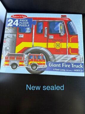 Melissa & Doug Red and Yellow Giant Fire Truck 24-Piece Floor Puzzle